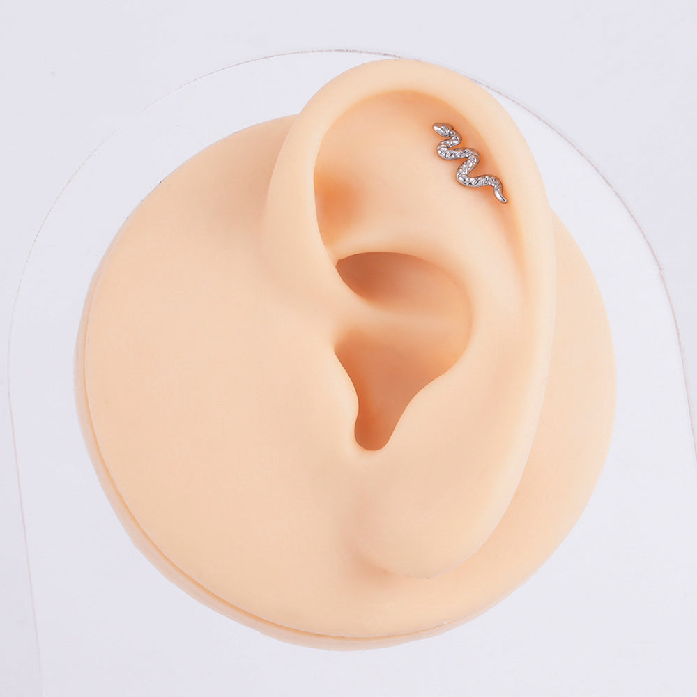 Manekº Piercings de labret, tragus y serpiente de titanio ASTM F136 de grado implante con rosca interna, de gran tamaño 16G.