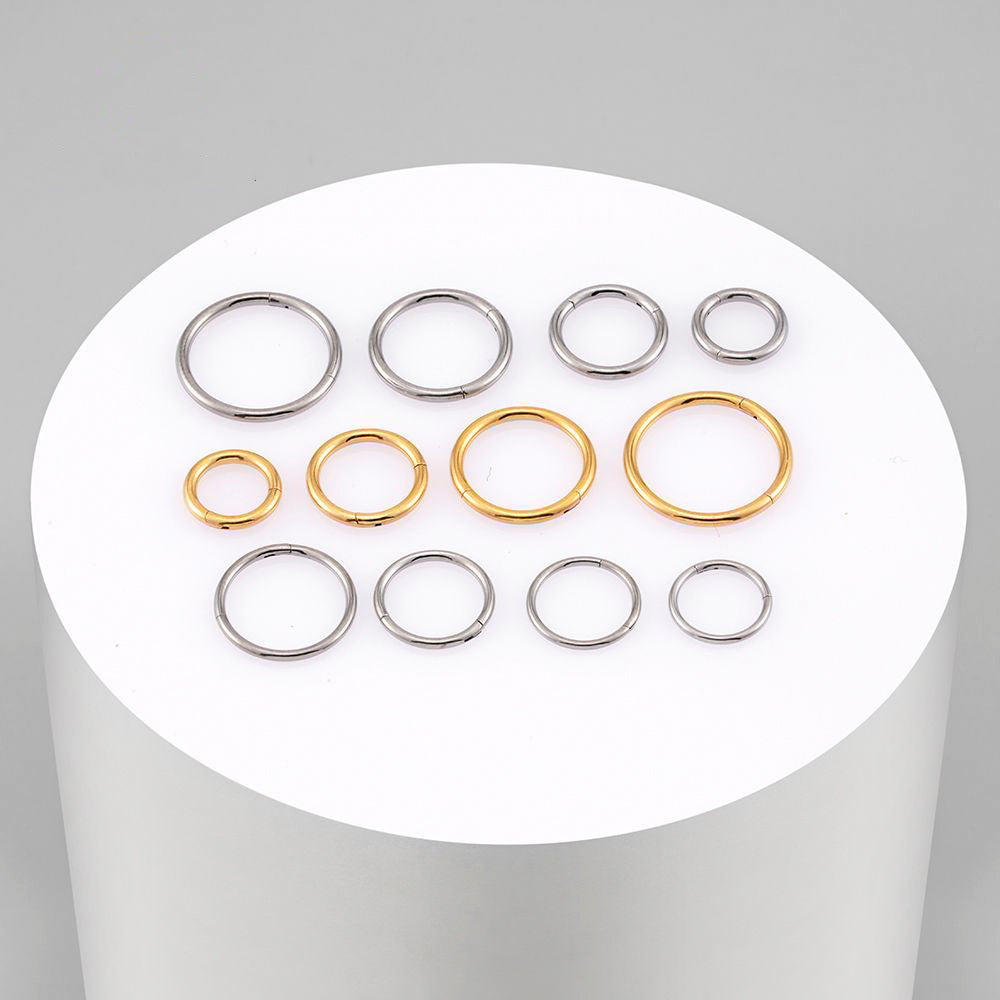 Manek°  Anillos nasales de titanio pulido  ASTM F136 de grado implante, lisos, clásicos 20G/18G.