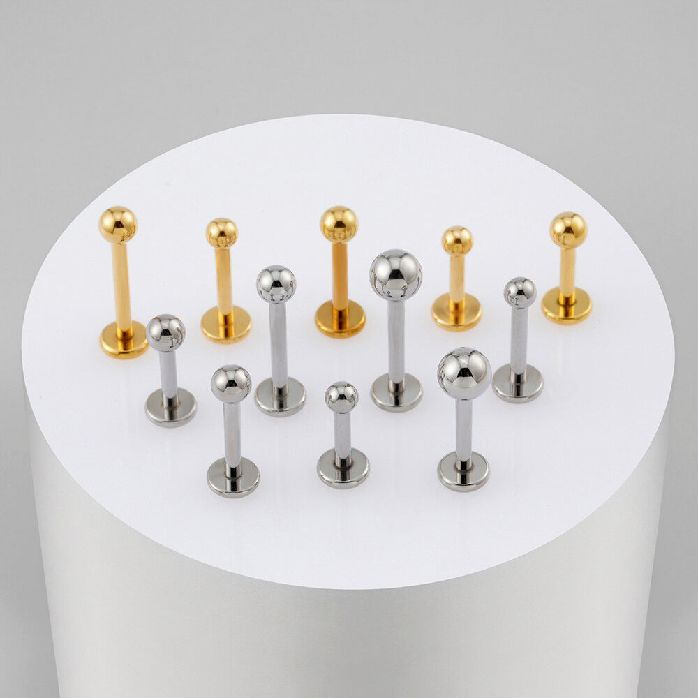 MANEK° Labret labial derecho de titanio de grado implante  F136 con rosca interna 16G