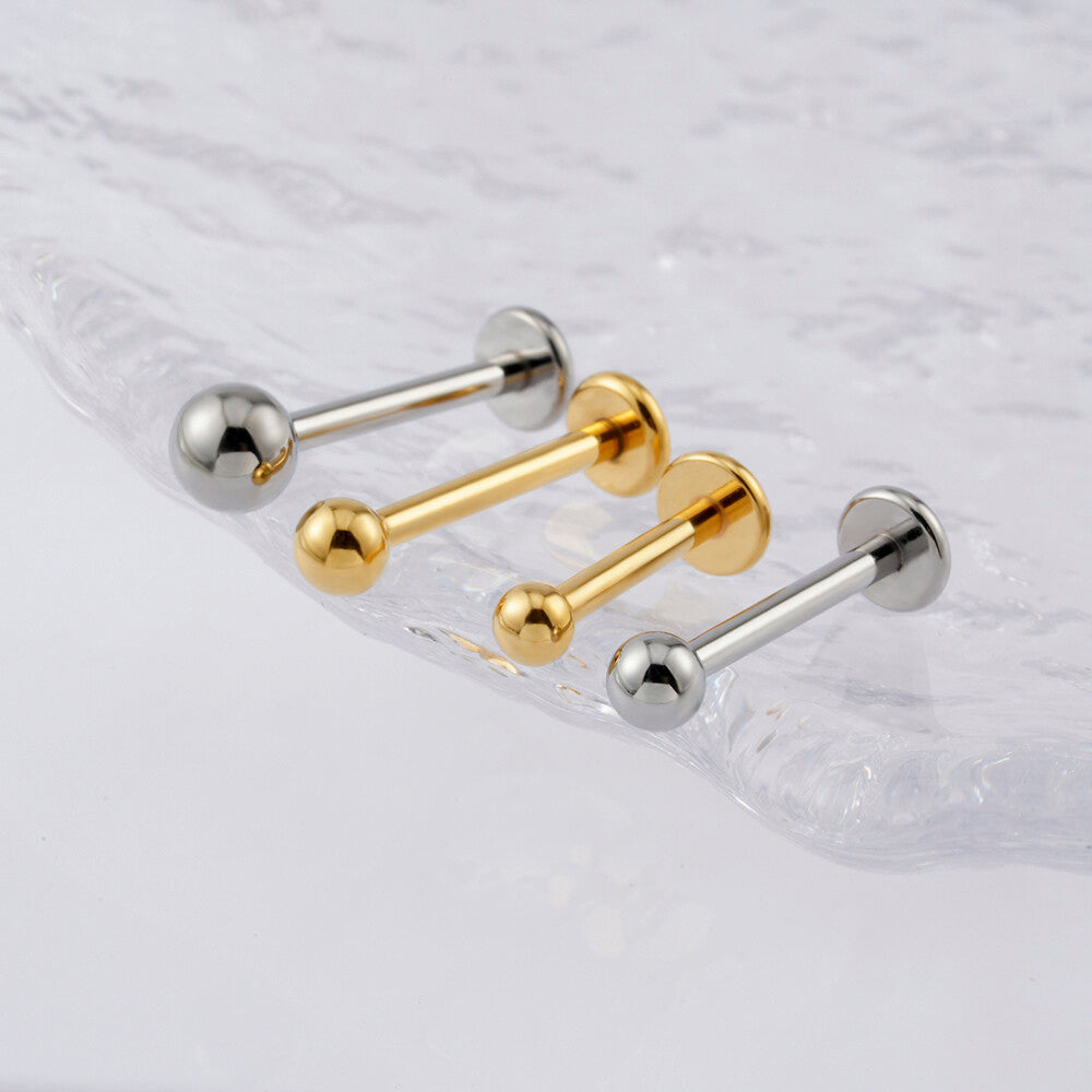 MANEK° Labret labial derecho de titanio de grado implante  F136 con rosca interna 16G
