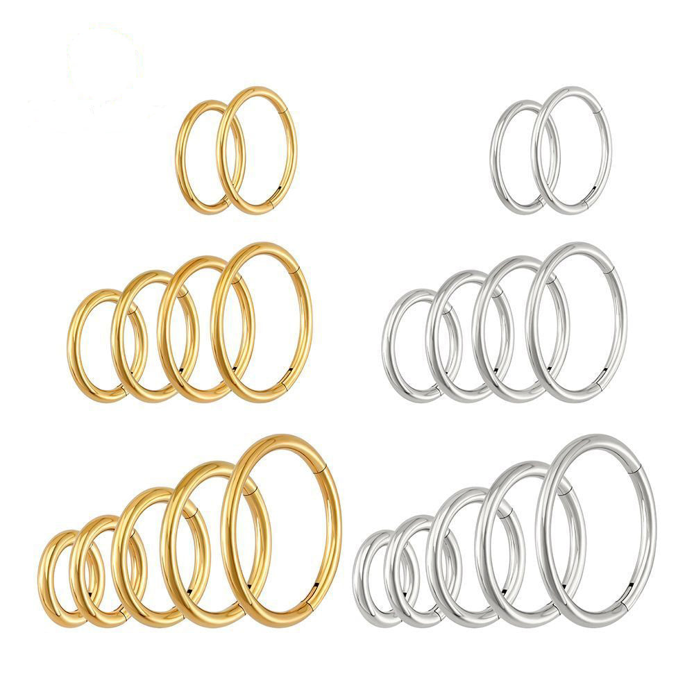 Manek°  Anillos nasales de titanio pulido  ASTM F136 de grado implante, lisos, clásicos 20G/18G.