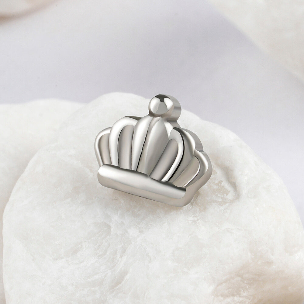 Manek° Piercing de Corona ASTM F136 de titanio Mini Crown Labret para cartílago, helix, conch, tragus 16G.