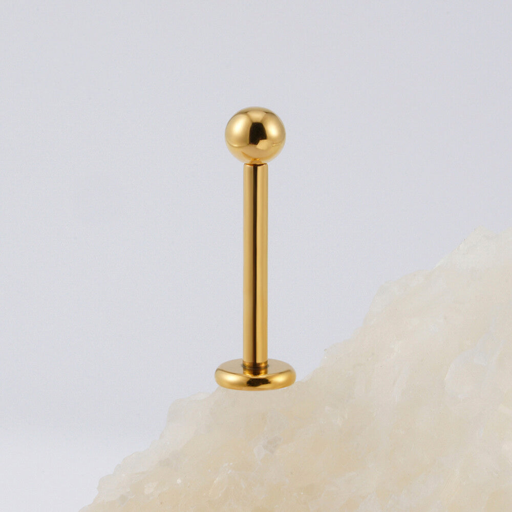 MANEK° Labret labial derecho de titanio de grado implante  F136 con rosca interna 16G