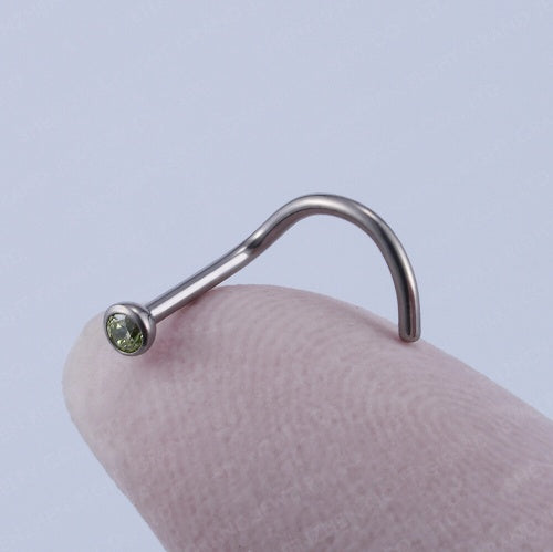 Manek° nariz de titanio ASTM F136 , hipoalergénico,  Joyería para perforación de nariz y fosa nasal 20G.